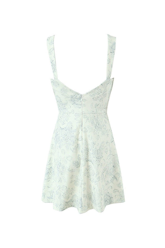 Floral Sweetheart Bustier Skater Mini Dress