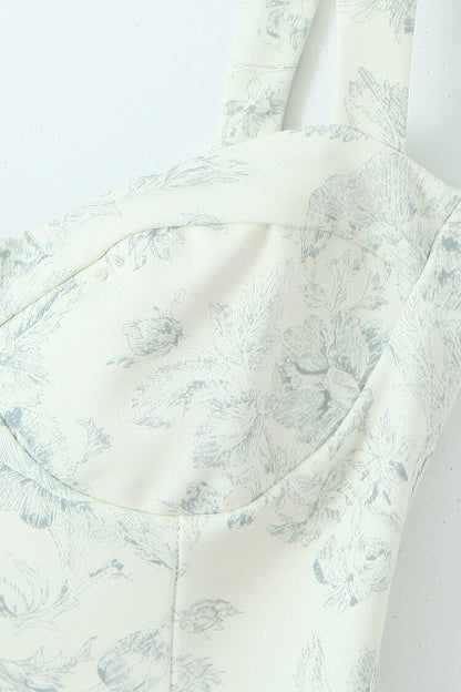 Floral Sweetheart Bustier Skater Mini Dress